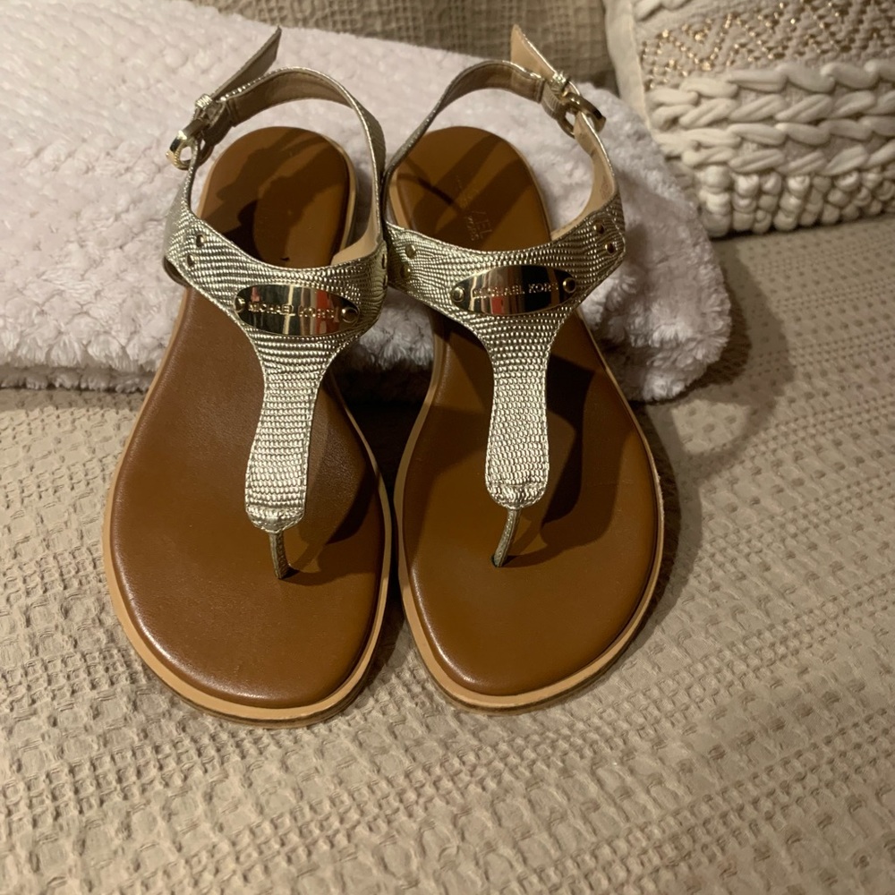 *Michael Kors Gold Ankle Strap Sandal*